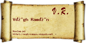 Végh Ramón névjegykártya